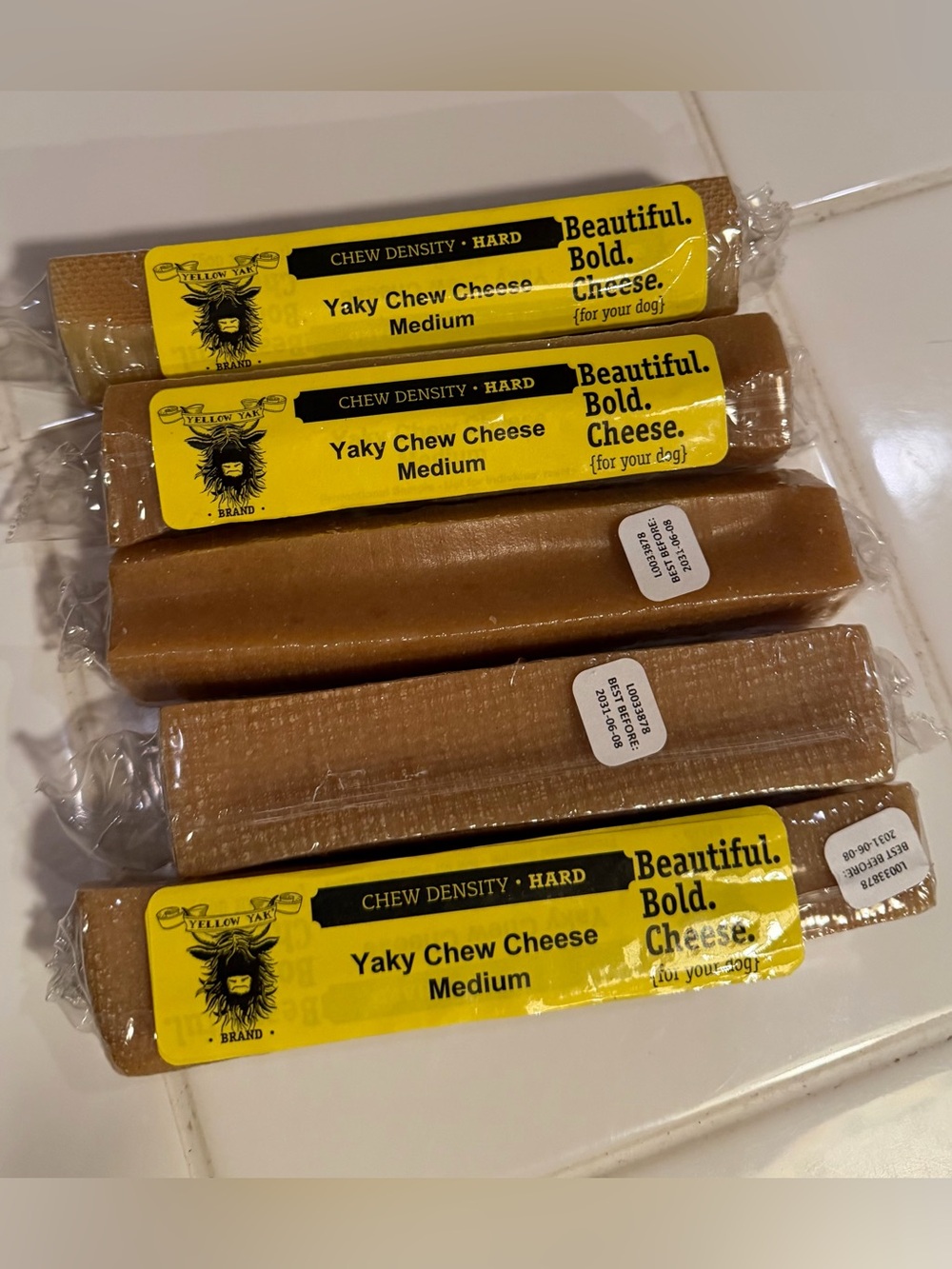 Yellow Yak Brand Yaky Chew Cheese Medium for Dogs- Quantity of 5